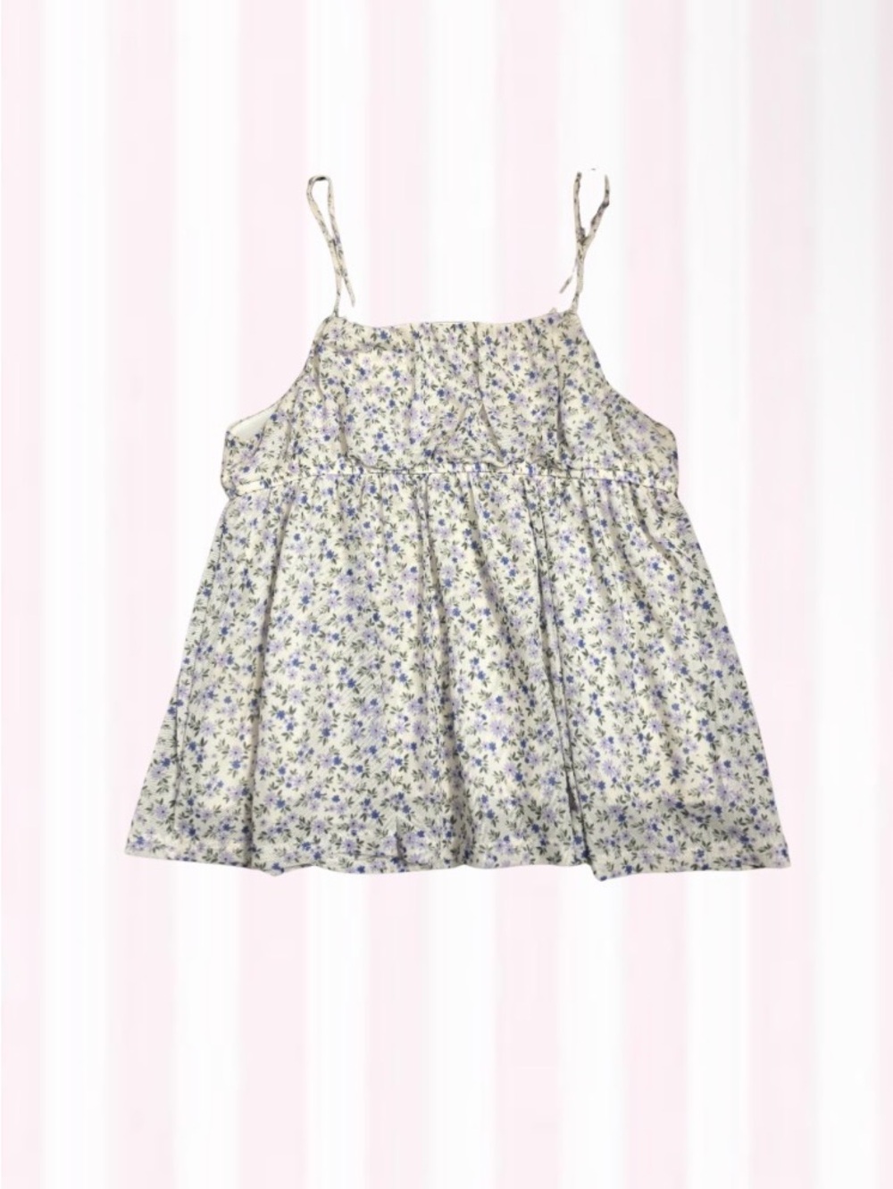 RSQ Girls' White flowy top with Lavender Floral Print
